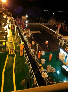 Barge Alongside to MT Navig8 Spirit for STS Operations